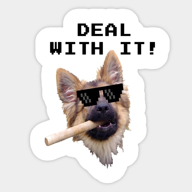 German Shepherd - Deal With It Sticker by Huschild